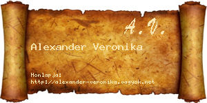 Alexander Veronika névjegykártya